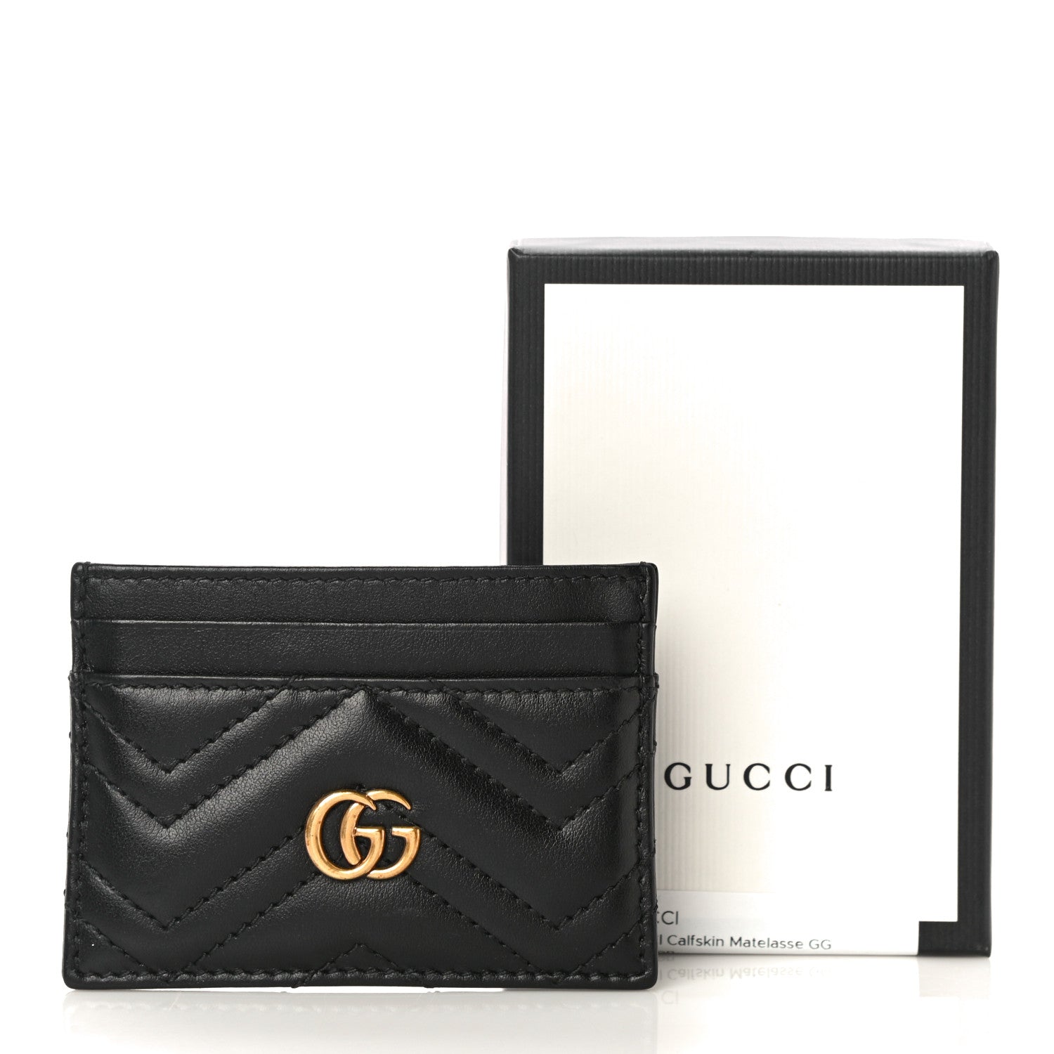 Gucci Calfskin Matelasse GG Marmont Card Holder Black 10 of 10