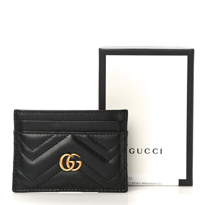 Gucci Calfskin Matelasse GG Marmont Card Holder Black 10 of 10