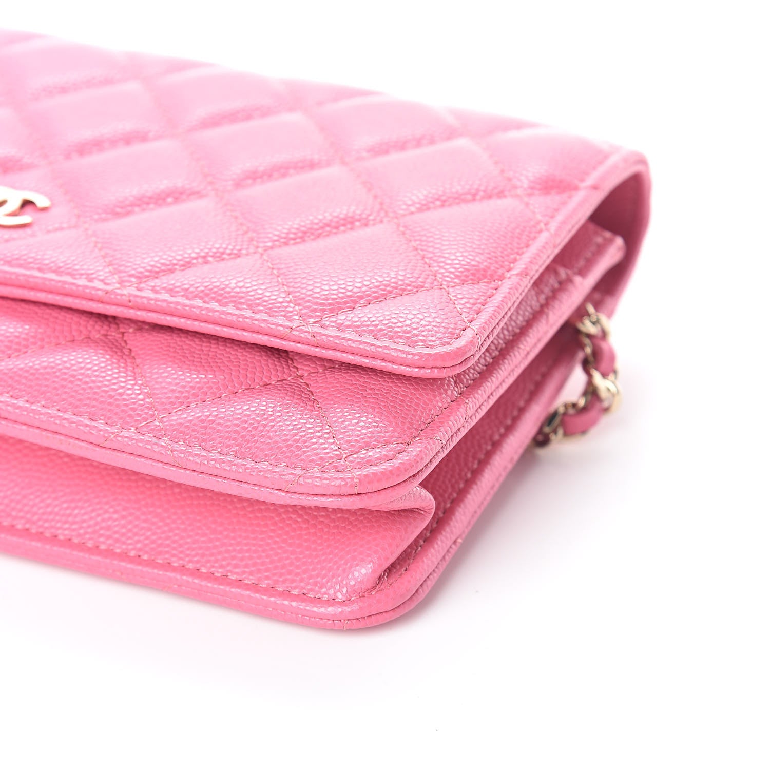 Chanel Caviar Quilted Wallet on Chain WOC Pink 10 of 11
