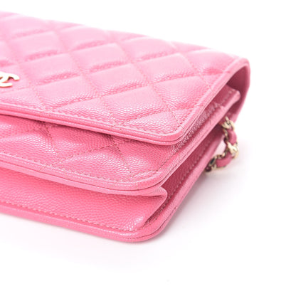 Chanel Caviar Quilted Wallet on Chain WOC Pink 10 of 11