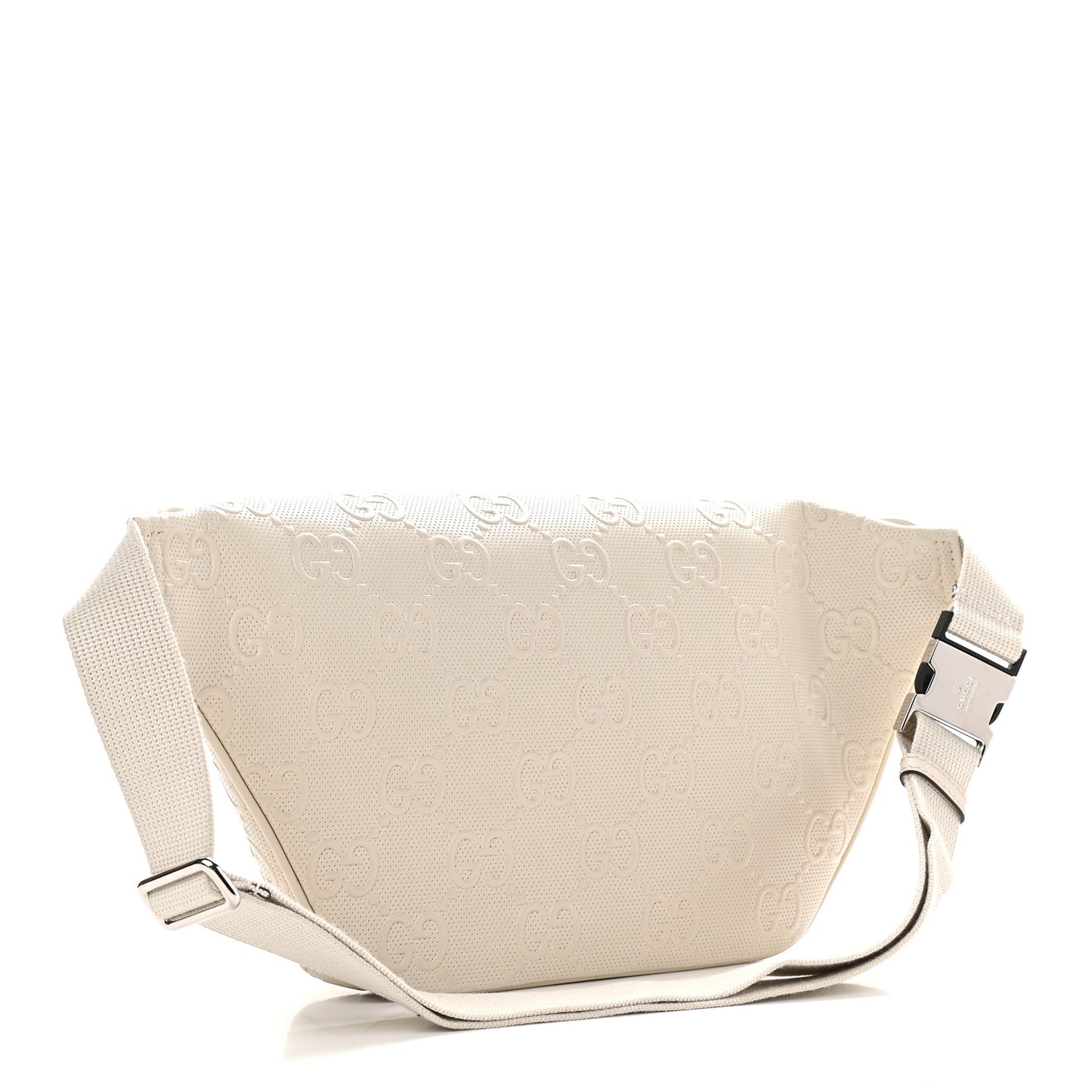 Calfskin GG Tennis Embossed Pocket Belt Bag Mystic White