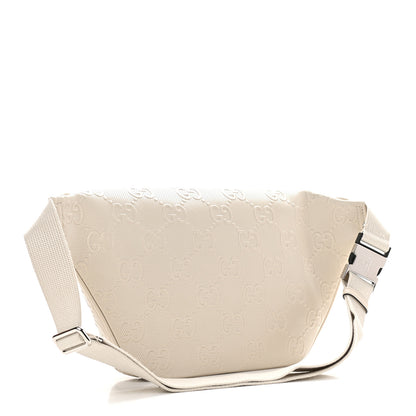Gucci Calfskin GG Tennis Embossed Pocket Belt Bag Mystic White 3 of 9