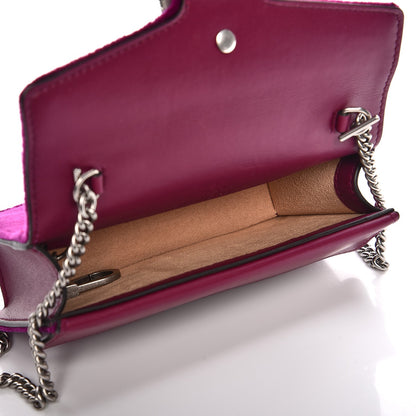 Gucci Velvet Super Mini Dionysus Shoulder Bag Fuchsia Violet Cyclamen 5 of 7