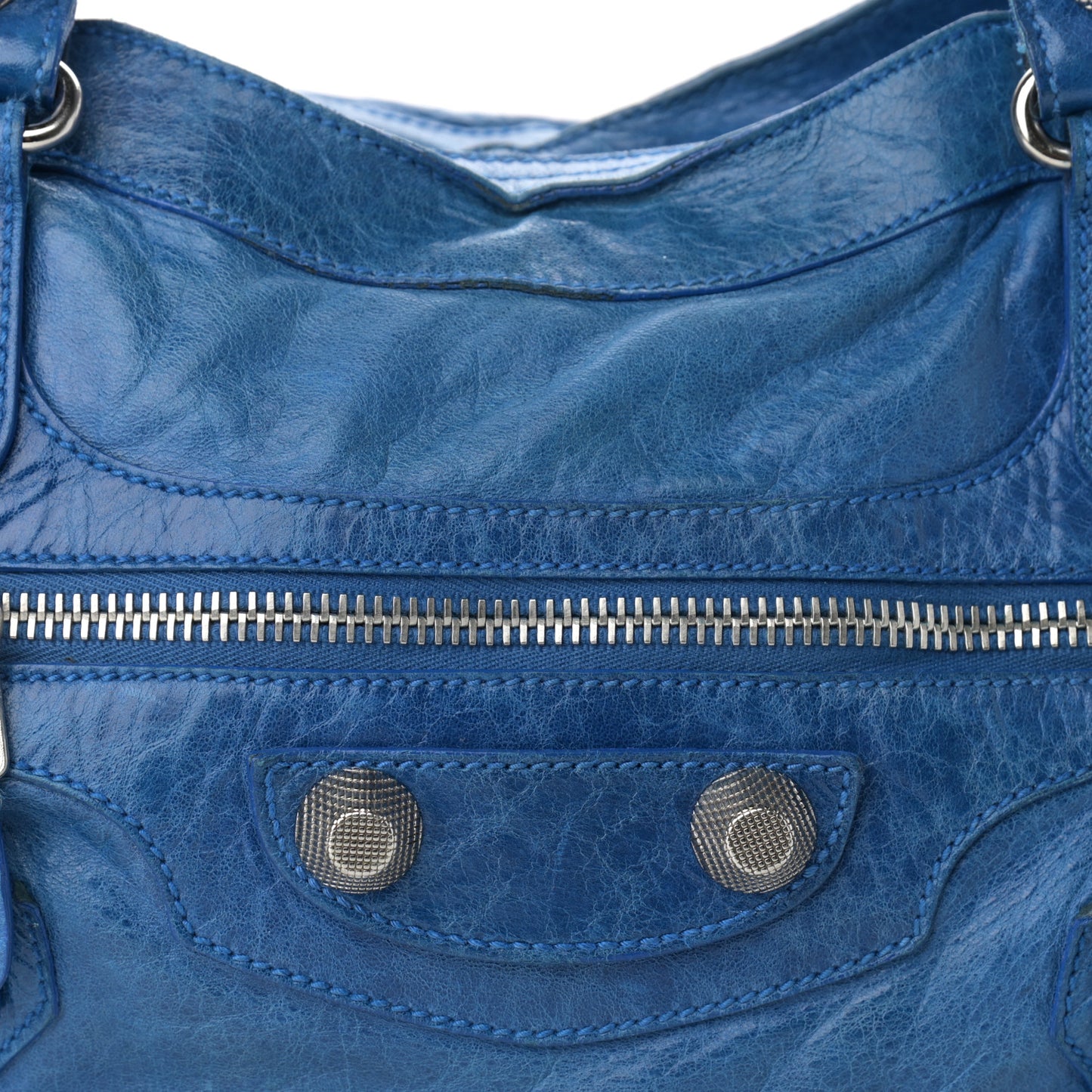 Agneau Giant 12 Silver Hardware City French Blue