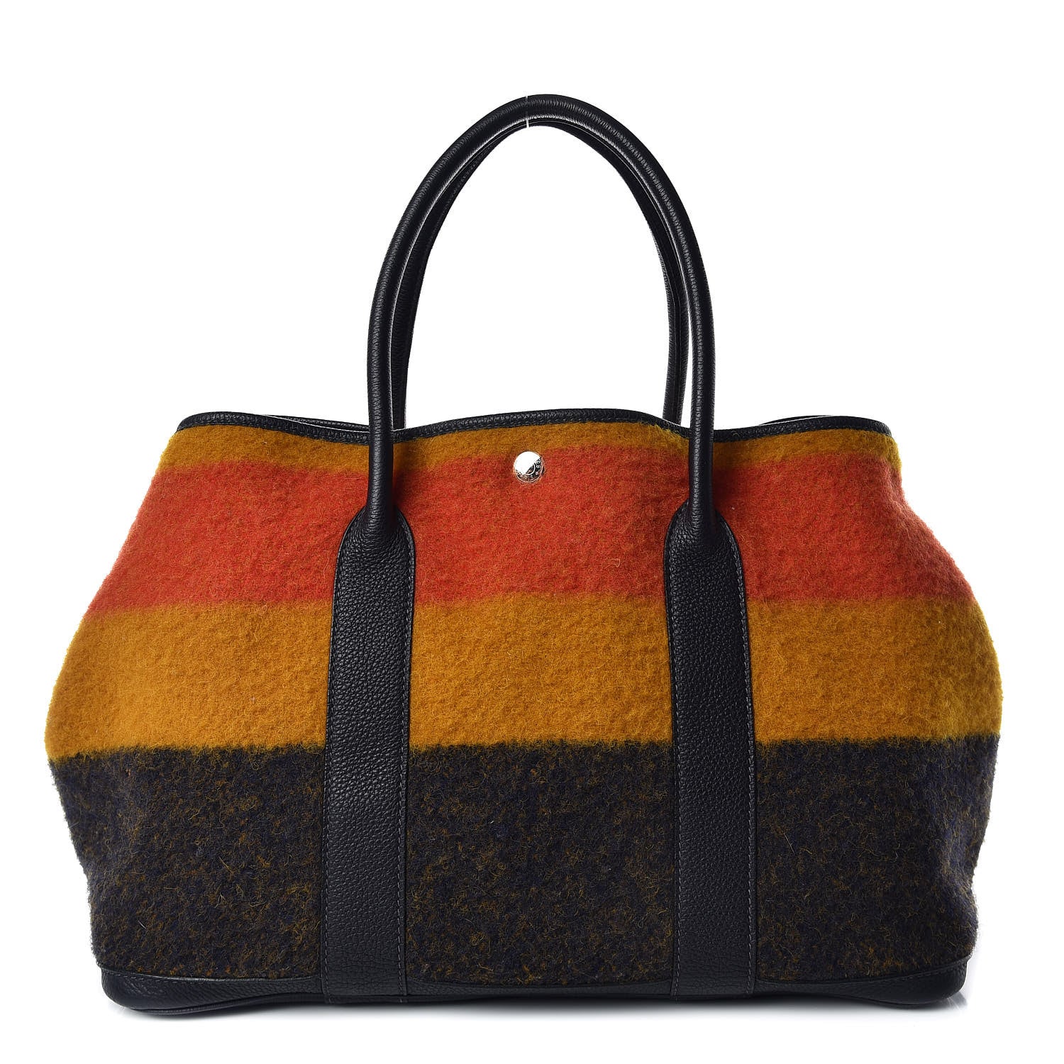 Hermes Wool Rocabar Garden Party Tote 36 MM Orange Black 1 of 8