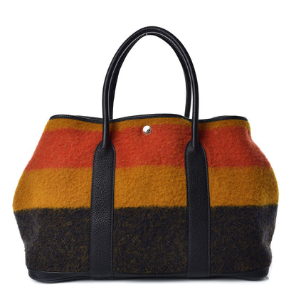 Hermes Wool Rocabar Garden Party Tote 36 MM Orange Black 1 of 8