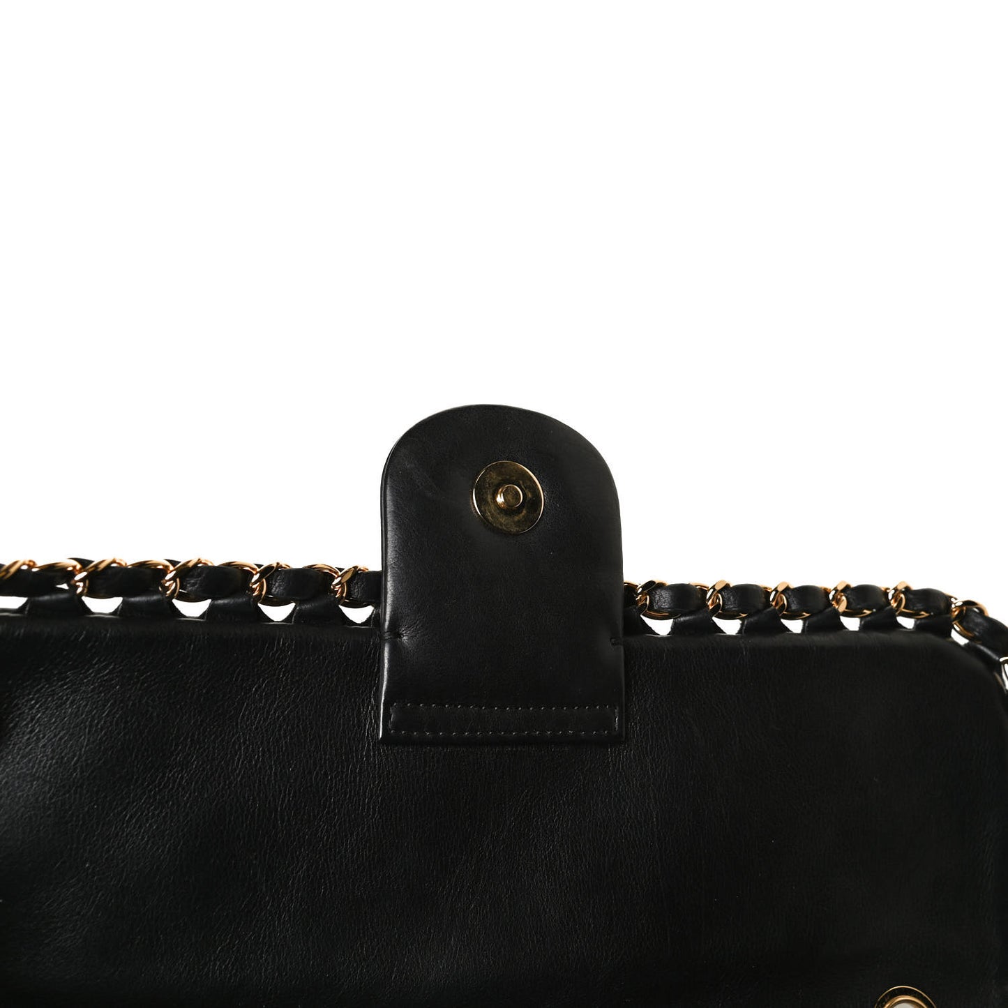 Calfskin Quilted Medium Chain Me Flap Black