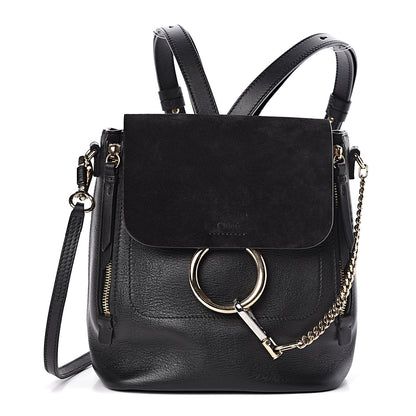 Chloe Suede Calfskin Small Faye Backpack Black 2 of 9