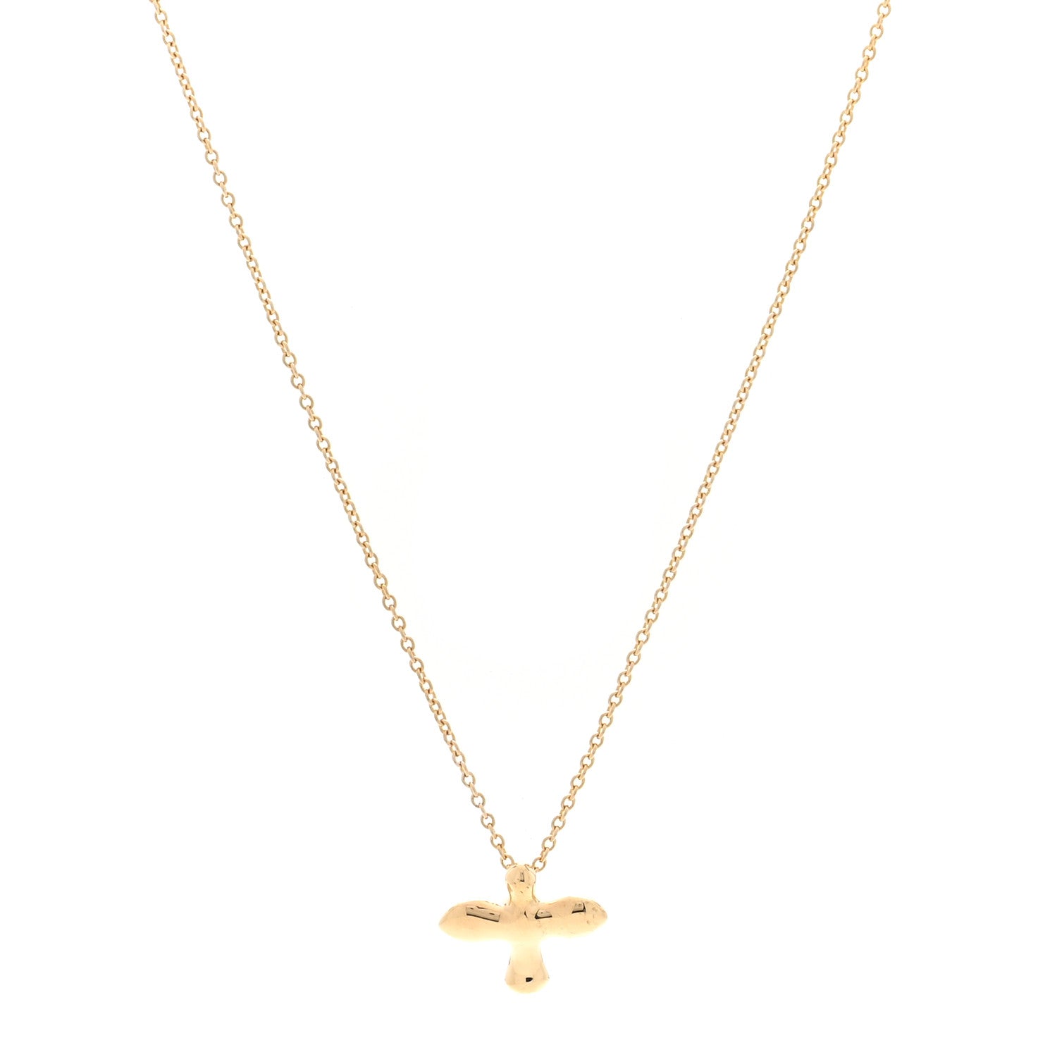 Tiffany 18K Yellow Gold Dove Pendant Necklace 1 of 5