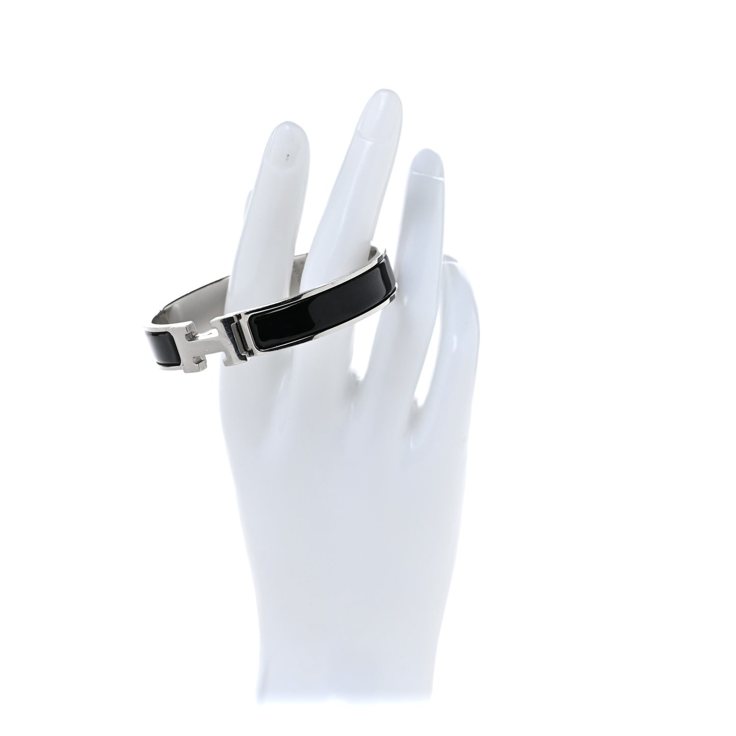 Enamel Narrow Clic Clac H Bracelet GM Black