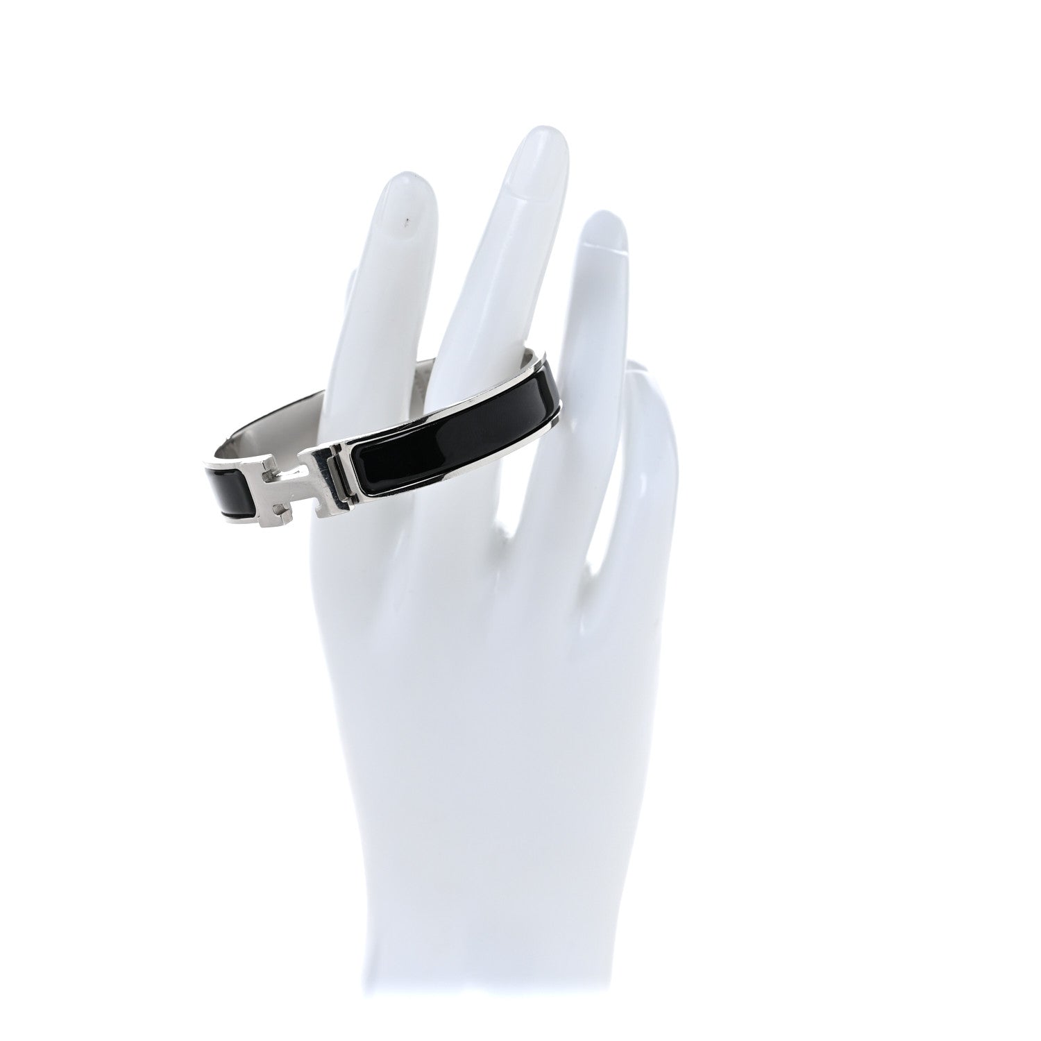 Hermes Enamel Narrow Clic Clac H Bracelet GM Black 2 of 5
