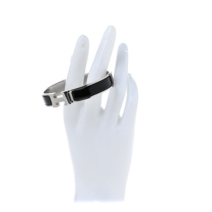 Hermes Enamel Narrow Clic Clac H Bracelet GM Black 2 of 5