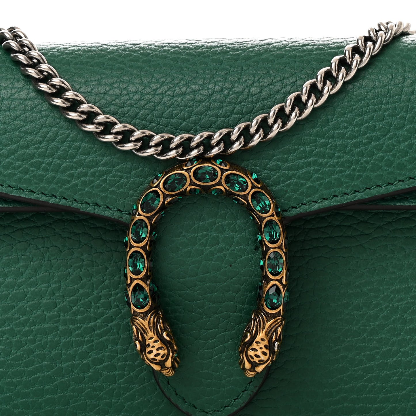Dollar Calfskin Crystal Super Mini Dionysus Shoulder Bag Emerald