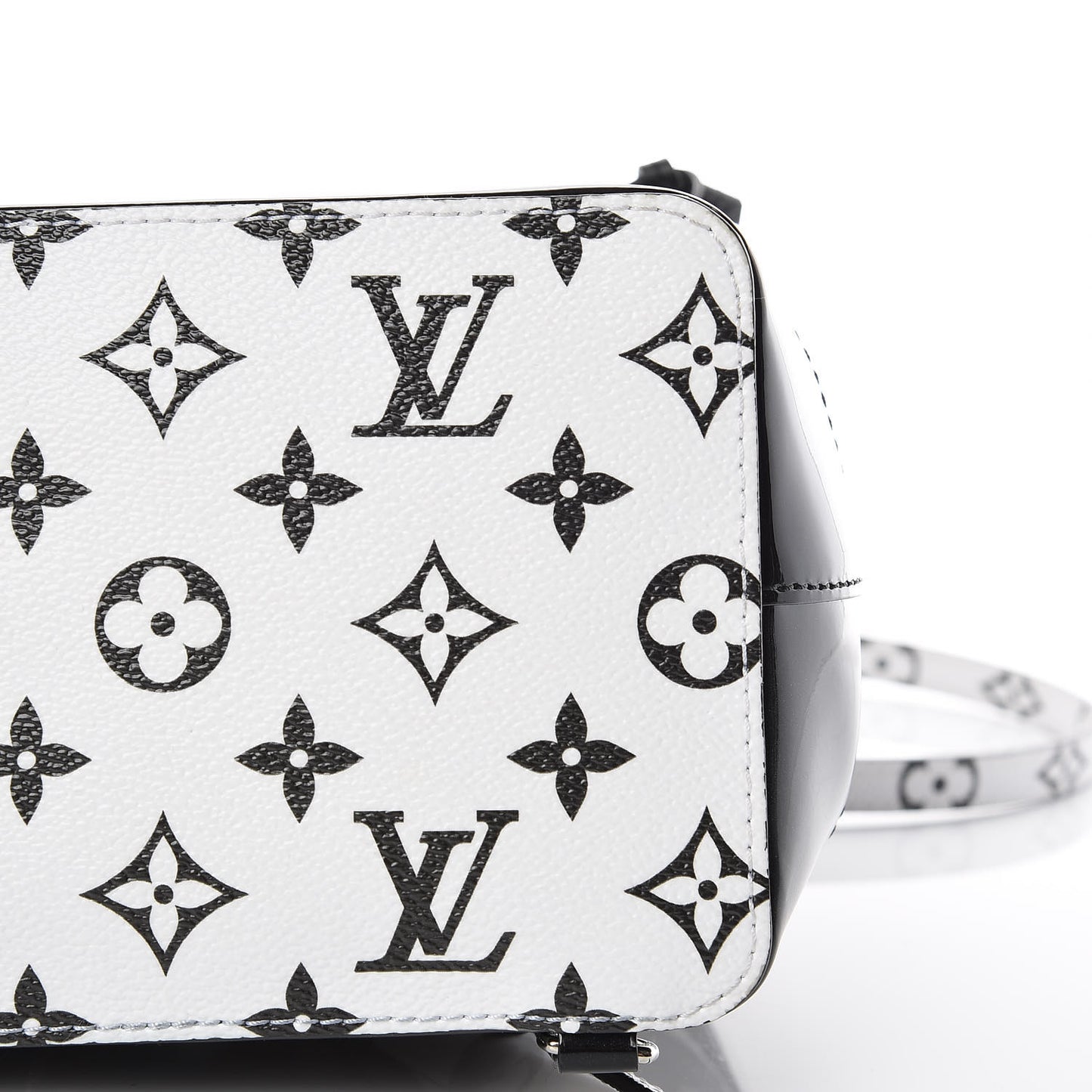 Patent Monogram Hot Springs Backpack Black White