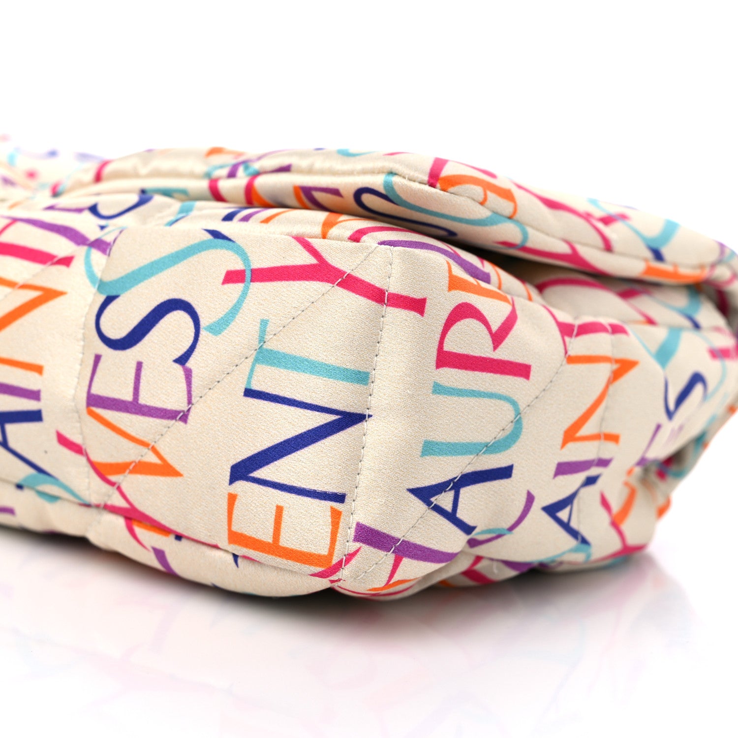 Saint Laurent Silk Carre Rive Gauche Print Patchwork Monogram Medium Jamie Multicolor White 8 of 9