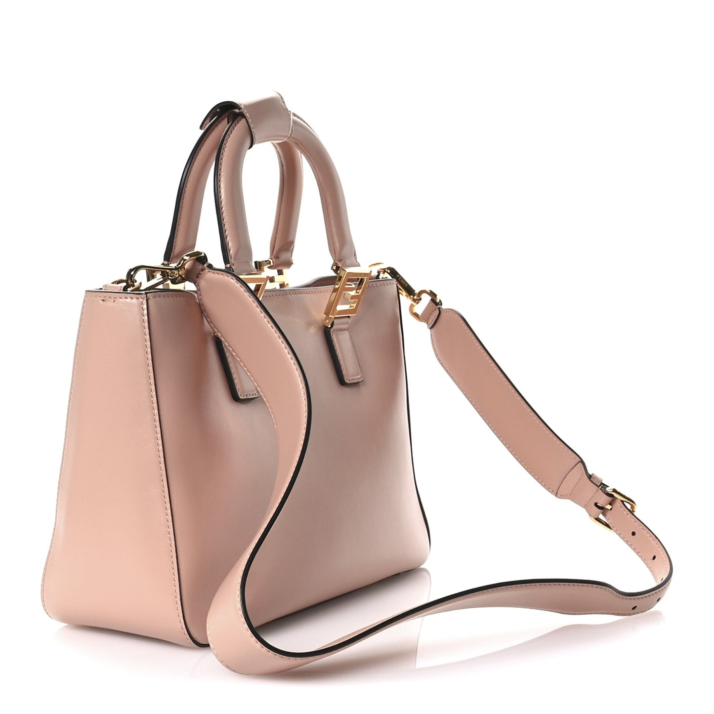 Vitello Glacier Small FF Tote Rose Bourbon