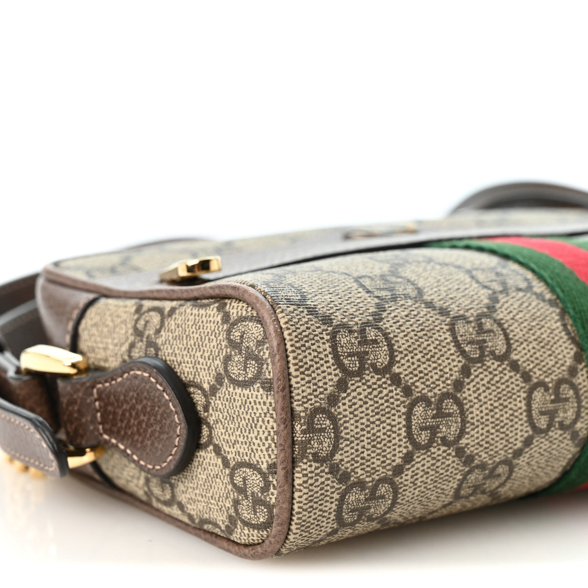 GG Supreme Monogram Web Mini Ophidia Shoulder Bag Brown