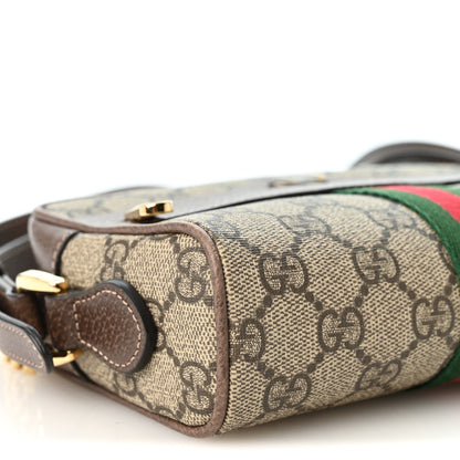Gucci GG Supreme Monogram Web Mini Ophidia Shoulder Bag Brown 9 of 10