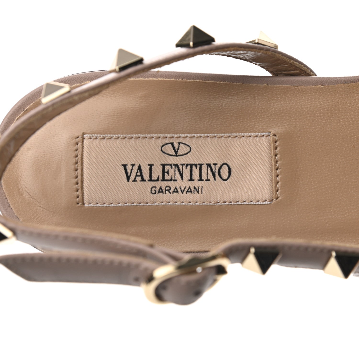 Valentino Garavani Pebbled Calfskin Rockstud Slingback Flats 36.5 Poudre 7 of 12