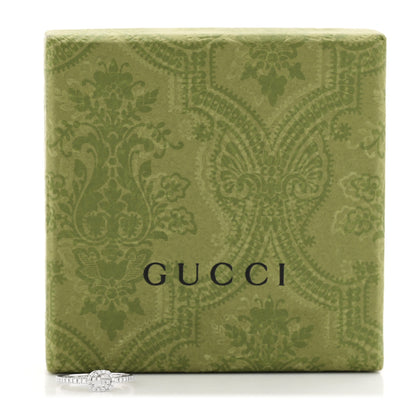 Gucci 18K White Gold Diamond Interlocking G Ring 53 6.25 5 of 5