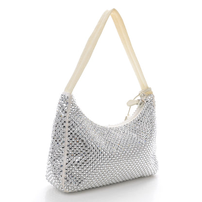 Prada Satin Crystal Mini Re-Edition 2000 Bag White 3 of 12