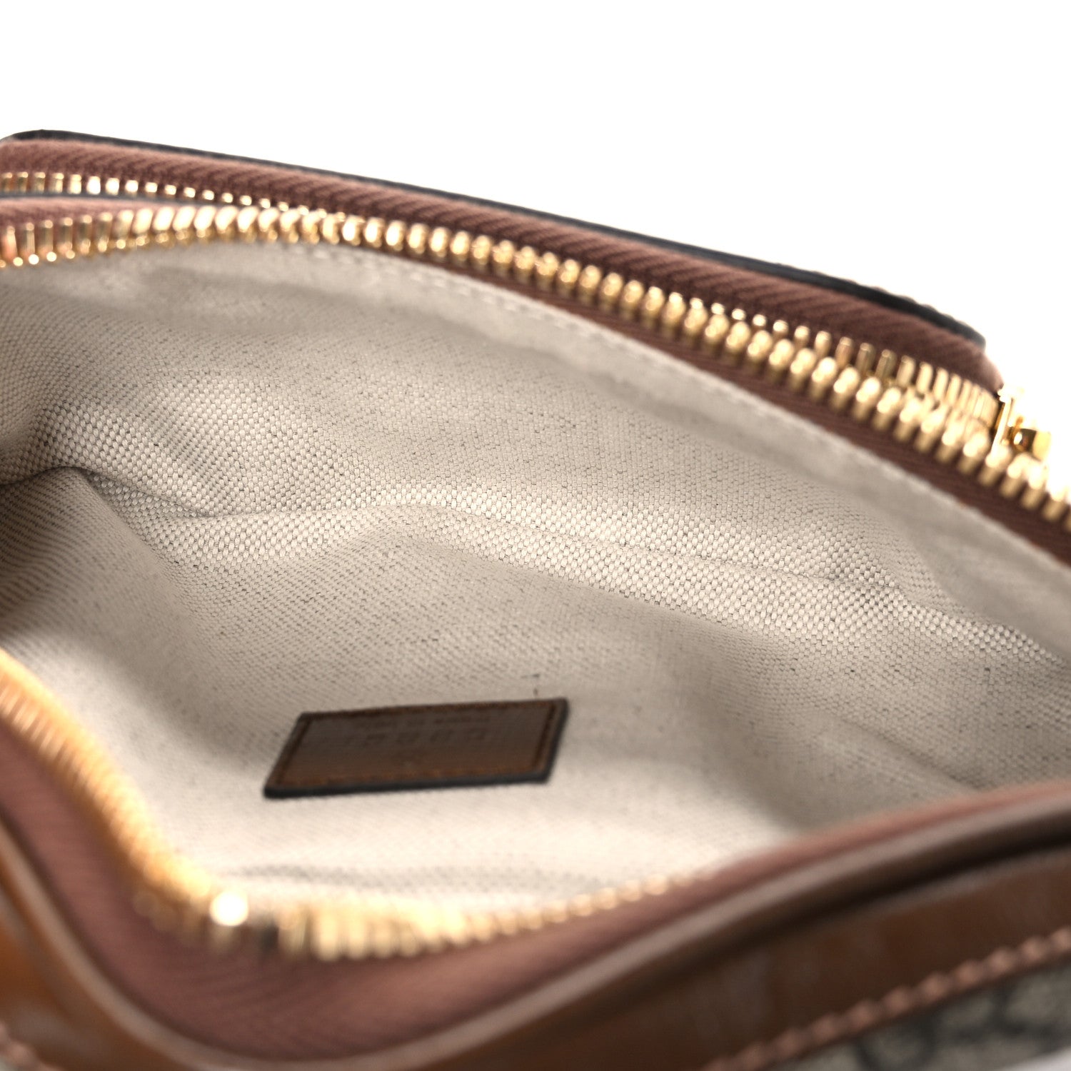 Gucci GG Supreme Monogram Textured Calfskin Retro Interlocking G Belt Bag Beige Ebony Brown Sugar 5 of 10