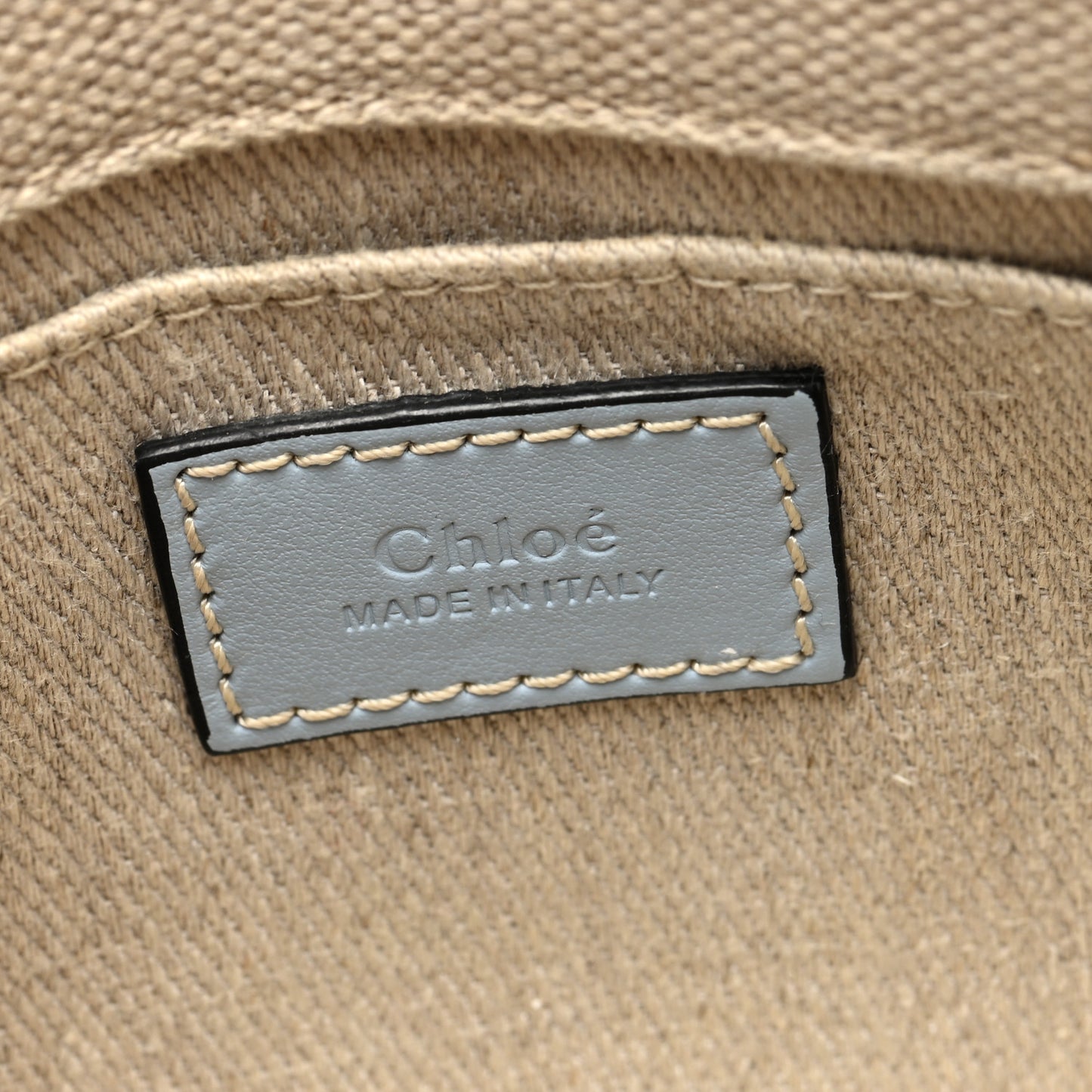 Cotton Calfskin Mini Woody Ribbon Tote White Blue