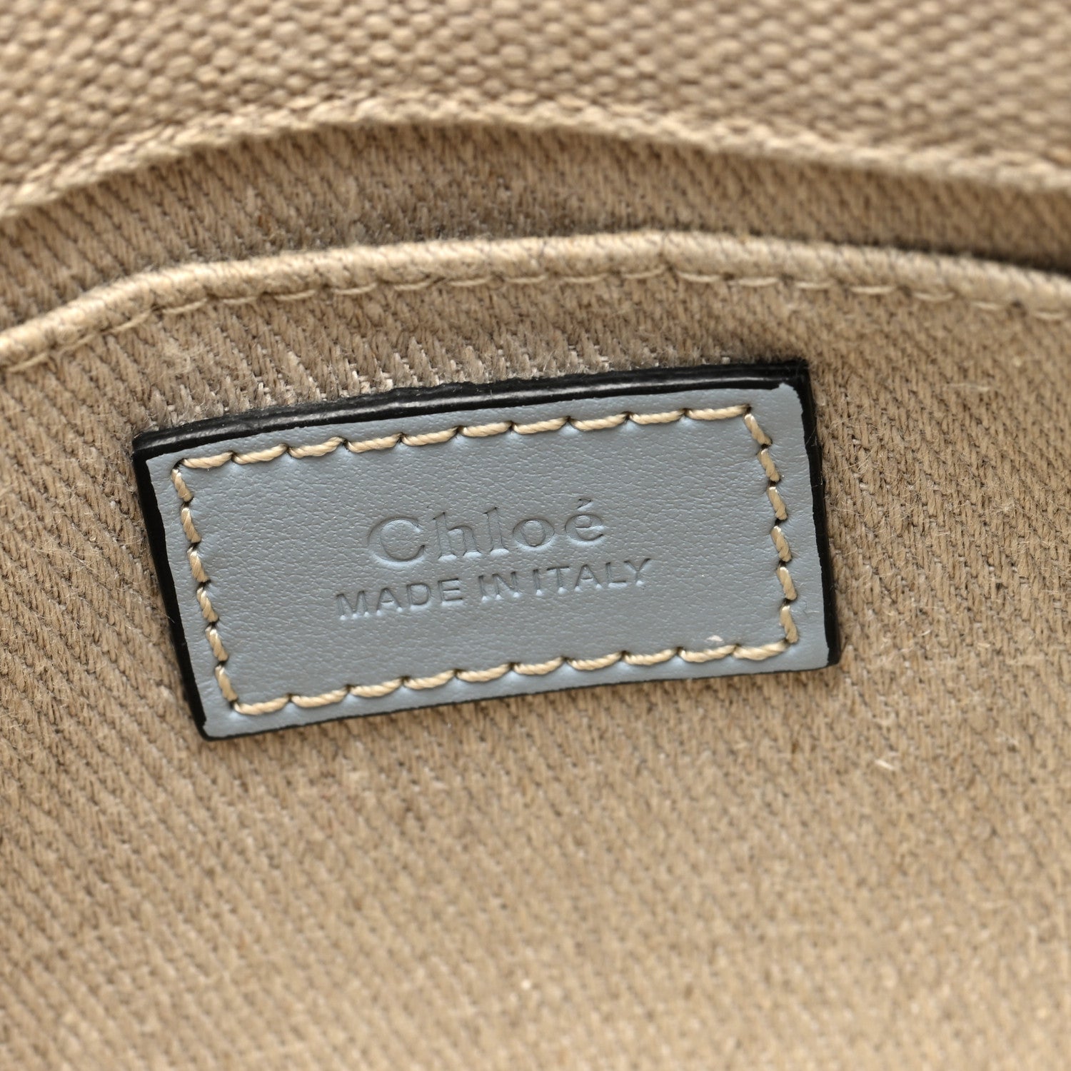 Chloe Cotton Calfskin Mini Woody Ribbon Tote White Blue 6 of 10