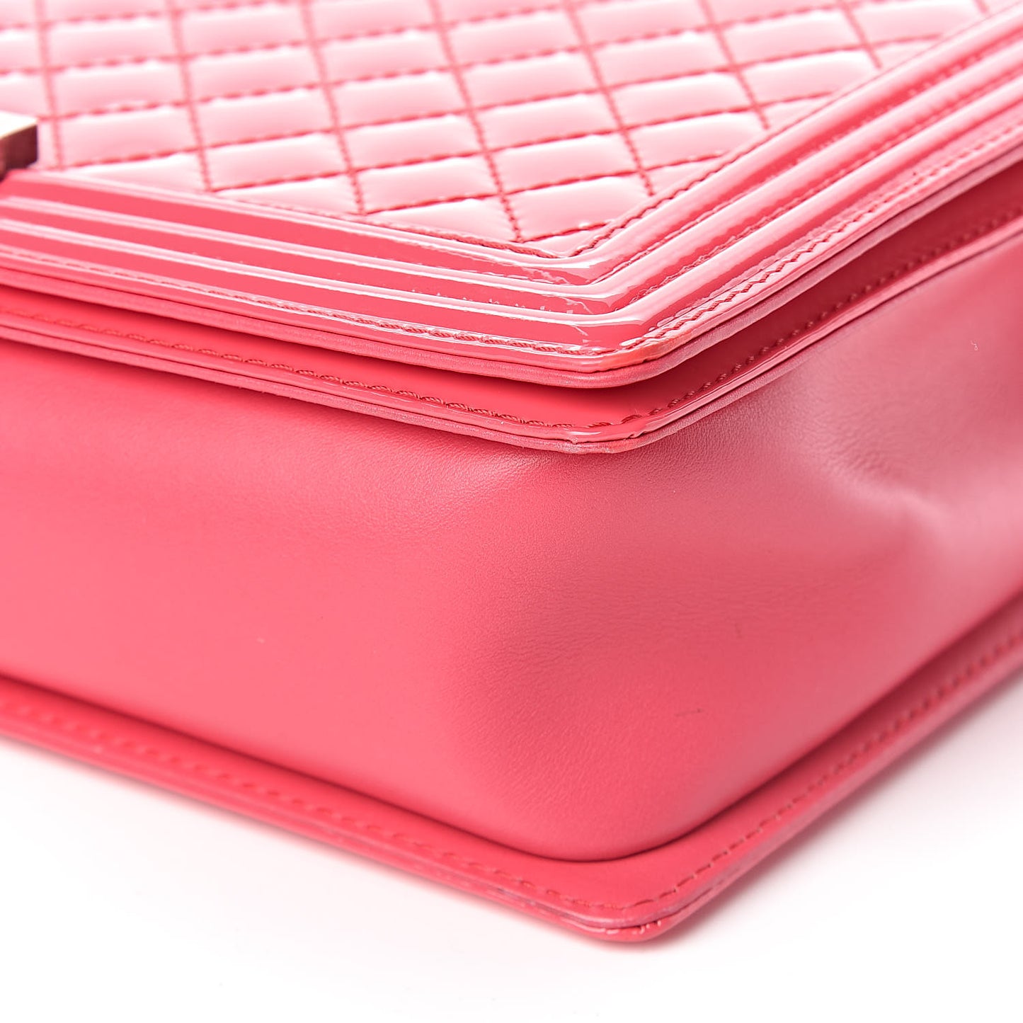 Patent Quilted Large Boy Flap Pink