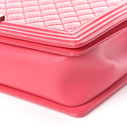 Chanel Patent Quilted Large Boy Flap Pink 9 of 10