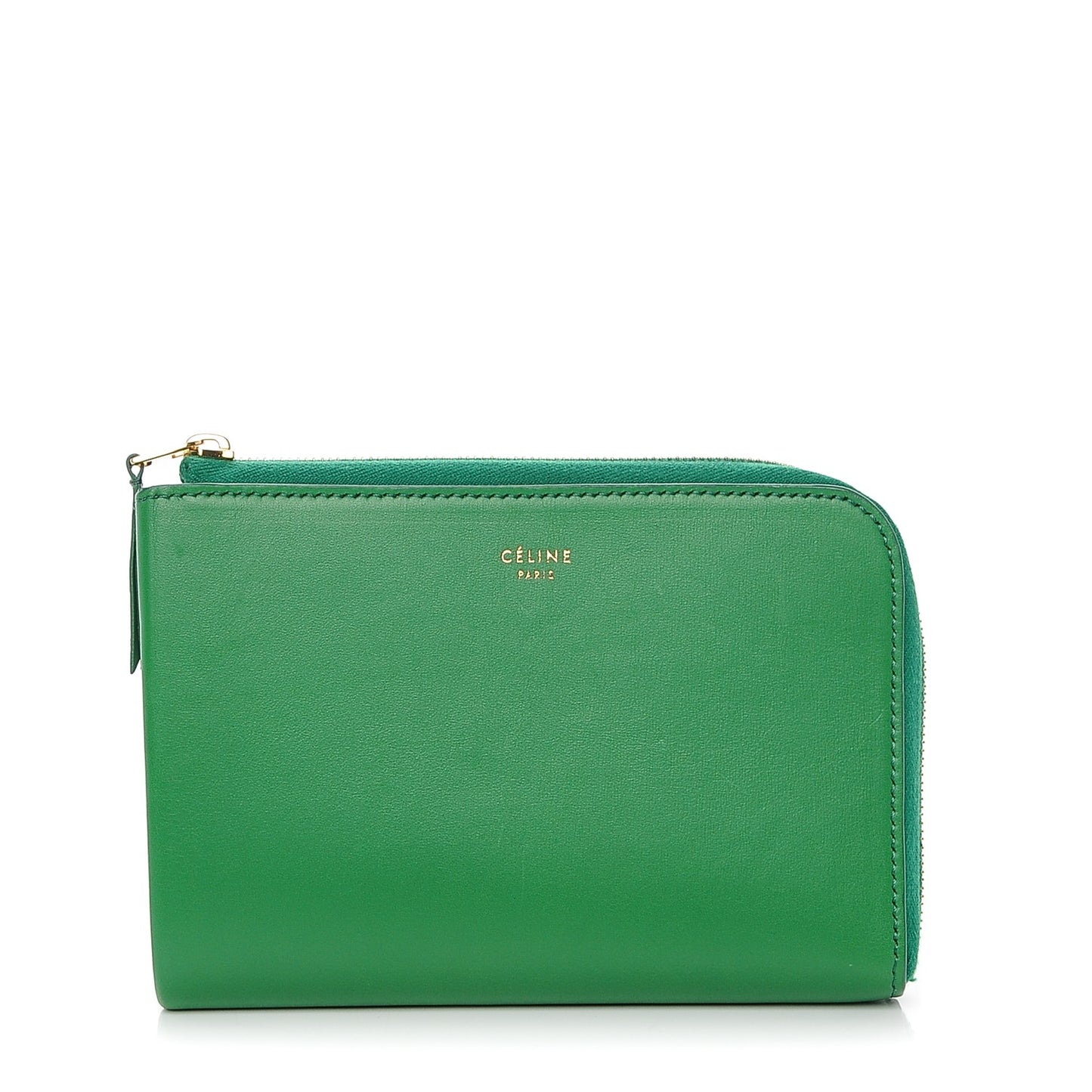 Calfskin Medium Half Zip Multifunction Wallet Coin Purse