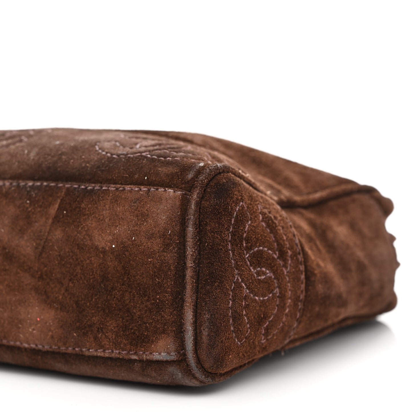 Suede CC Shopping Tote Dark Brown