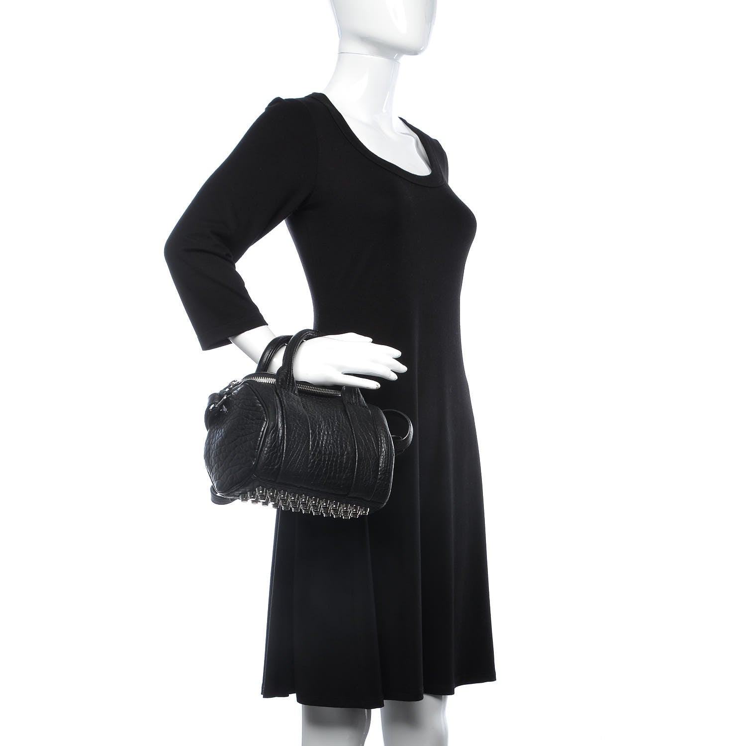 Alexander Wang Pebbled Lambskin Mini Rockie Black Rhodium Hardware 2 of 10