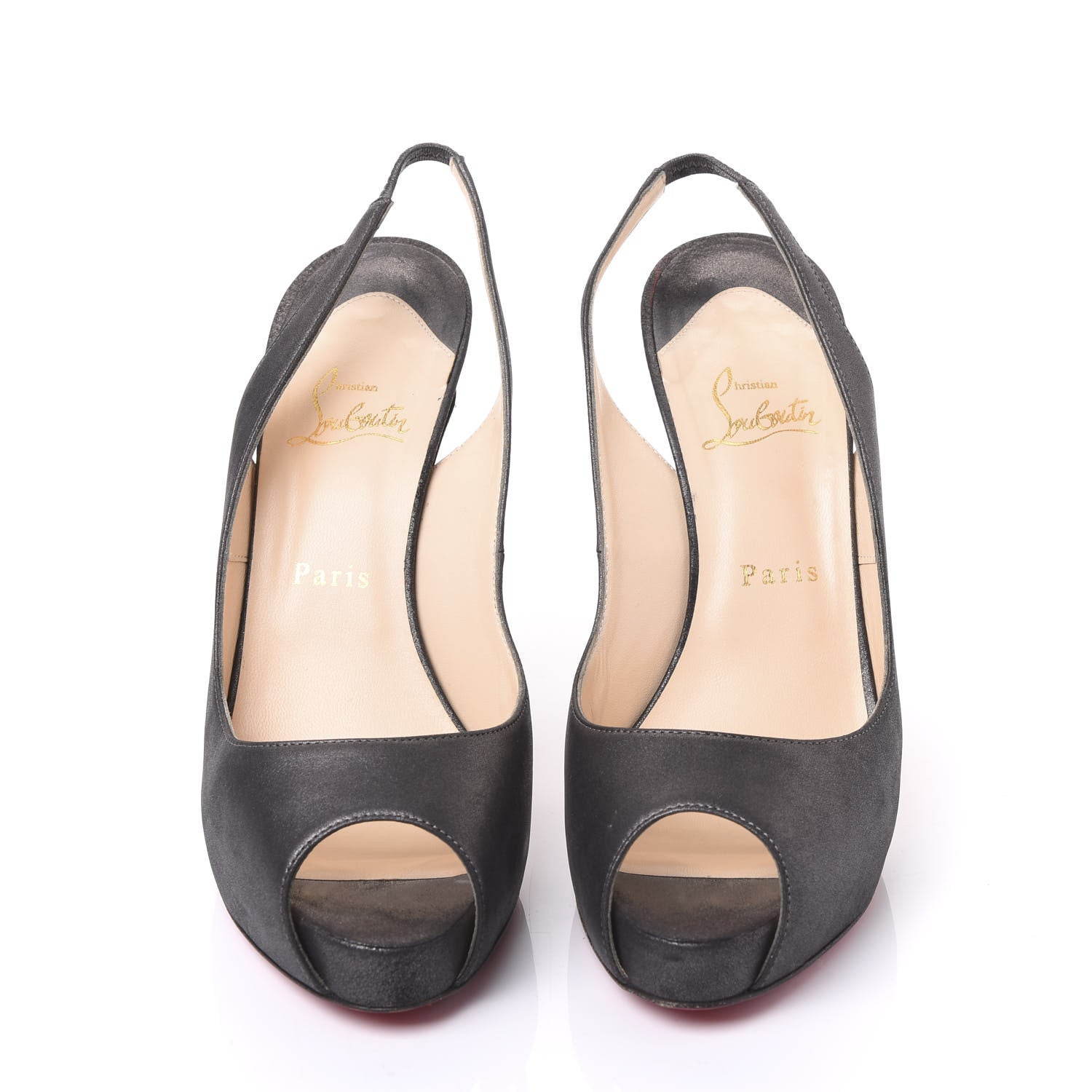 Christian Louboutin Calf Laminato No Prive 120 Pumps 40 Anthracite 2 of 8