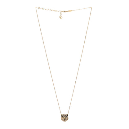Gucci 18K Yellow Gold Diamond Onyx Le Marche Des Merveilles Feline Pendant Necklace 3 of 5