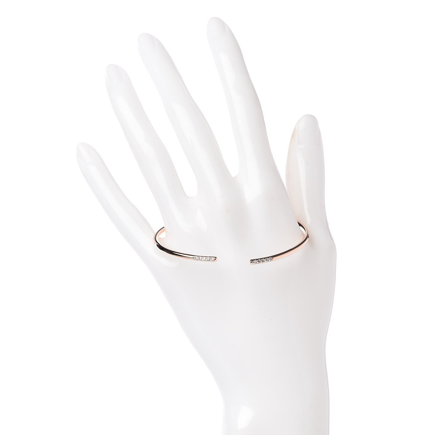 Tiffany 18K Rose Gold Diamond Metro Wire Bracelet 2 of 5