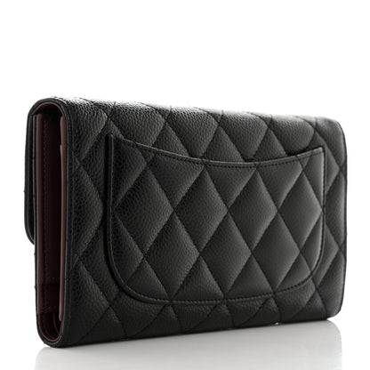 Chanel Caviar Quilted Long Flap Wallet Black 3 of 10