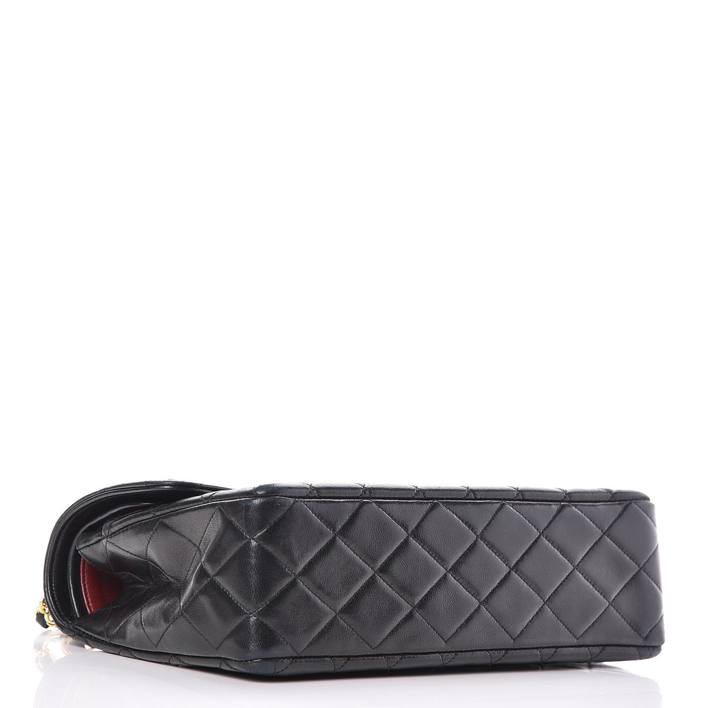 Lambskin Quilted Medium Double Flap Black