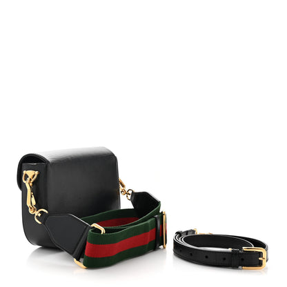 Gucci Azalea Calfskin Web Mini Horsebit 1955 Shoulder Bag Black 3 of 13