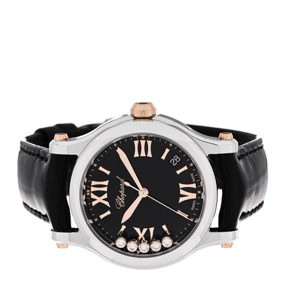 Chopard Stainless Steel Alligator 5 Diamond 36mm Happy Sport Quartz Watch Black 2 of 5