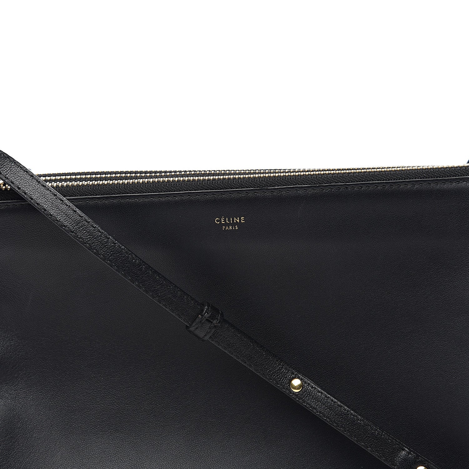Celine Lambskin Large Trio Crossbody Bag Black 7 of 9