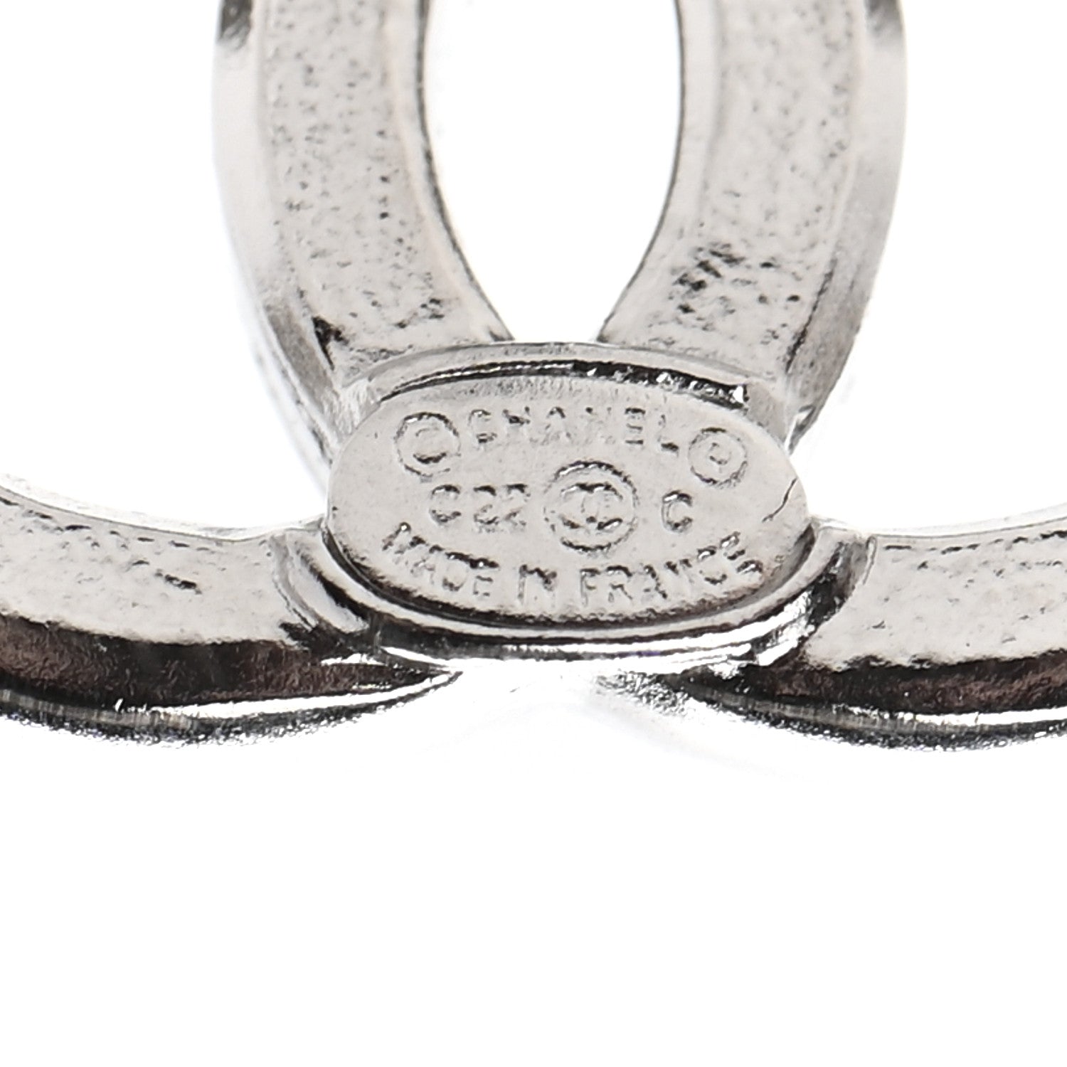 Chanel Crystal CC Earrings Silver 4 of 4
