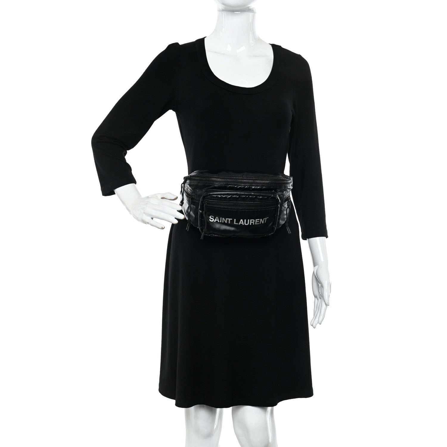 Saint Laurent Nylon Logo Ripstop Body Belt Bag Black 2 of 9