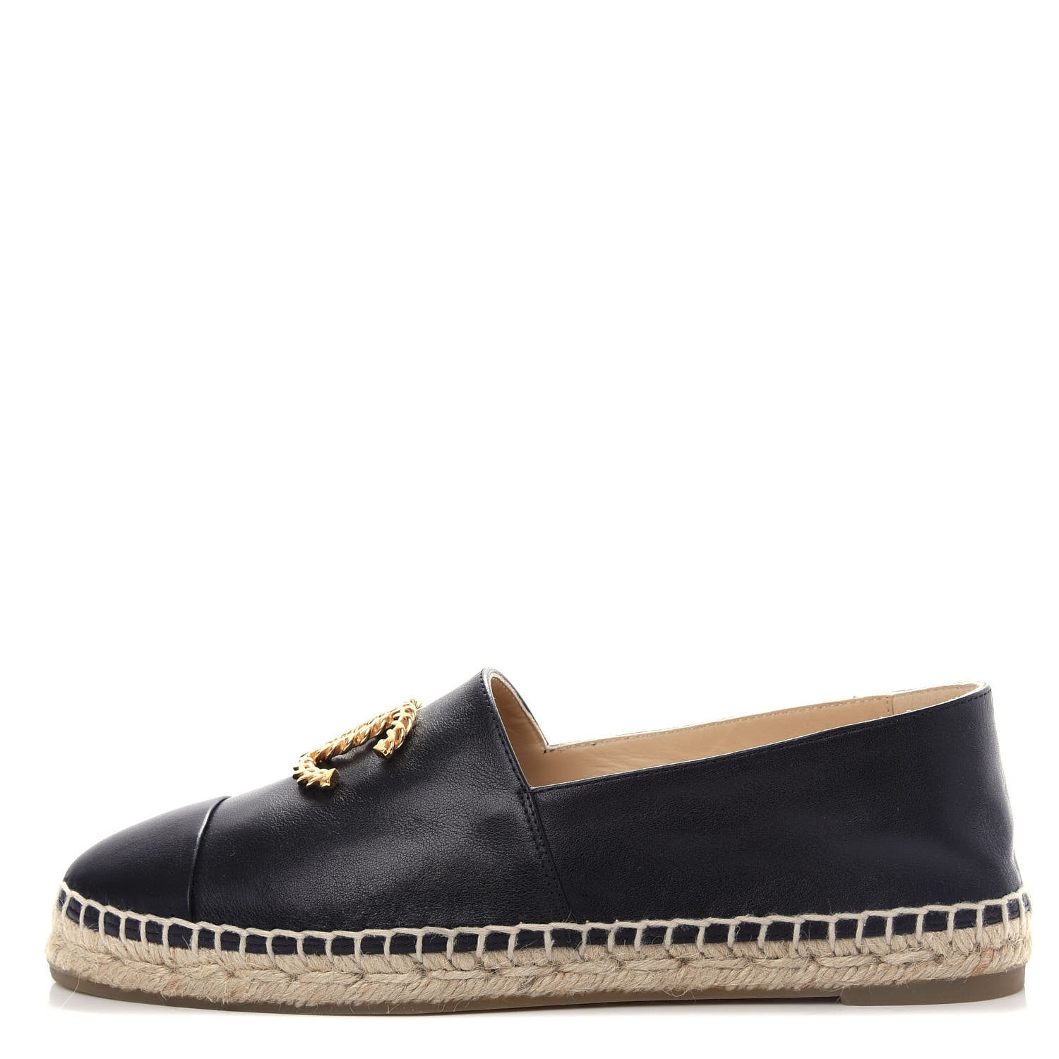 Chanel Calfskin Chain CC Espadrilles 38 Black 1 of 11