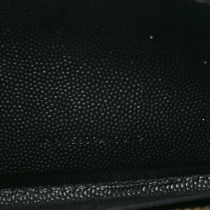Saint Laurent Grain De Poudre Matelasse Chevron Monogram Zip Around Wallet Black 7 of 10