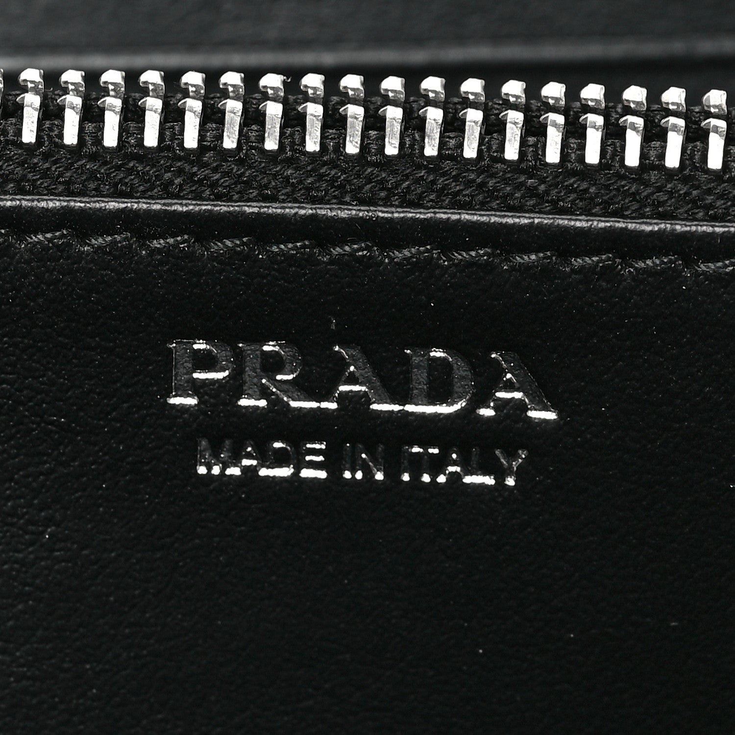 Prada Vitello Daino Zip Around Wallet Black 6 of 6