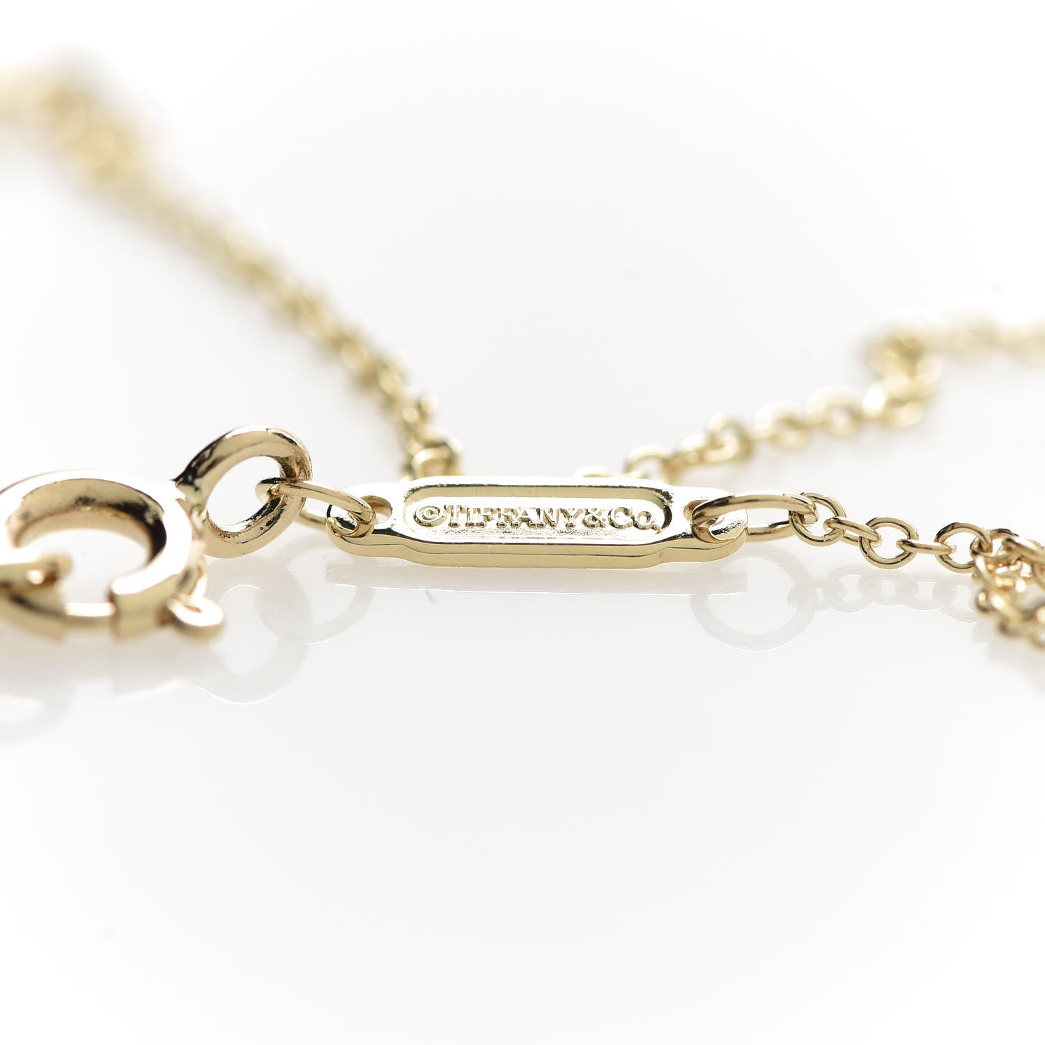 Tiffany 18K Yellow Gold Small T Smile Pendant Necklace 6 of 8