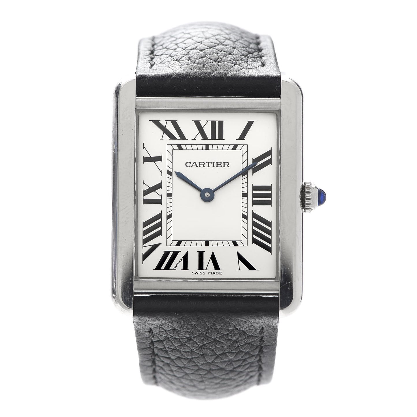 Stainless Steel Calfskin 27mm Tank Solo Quartz Watch