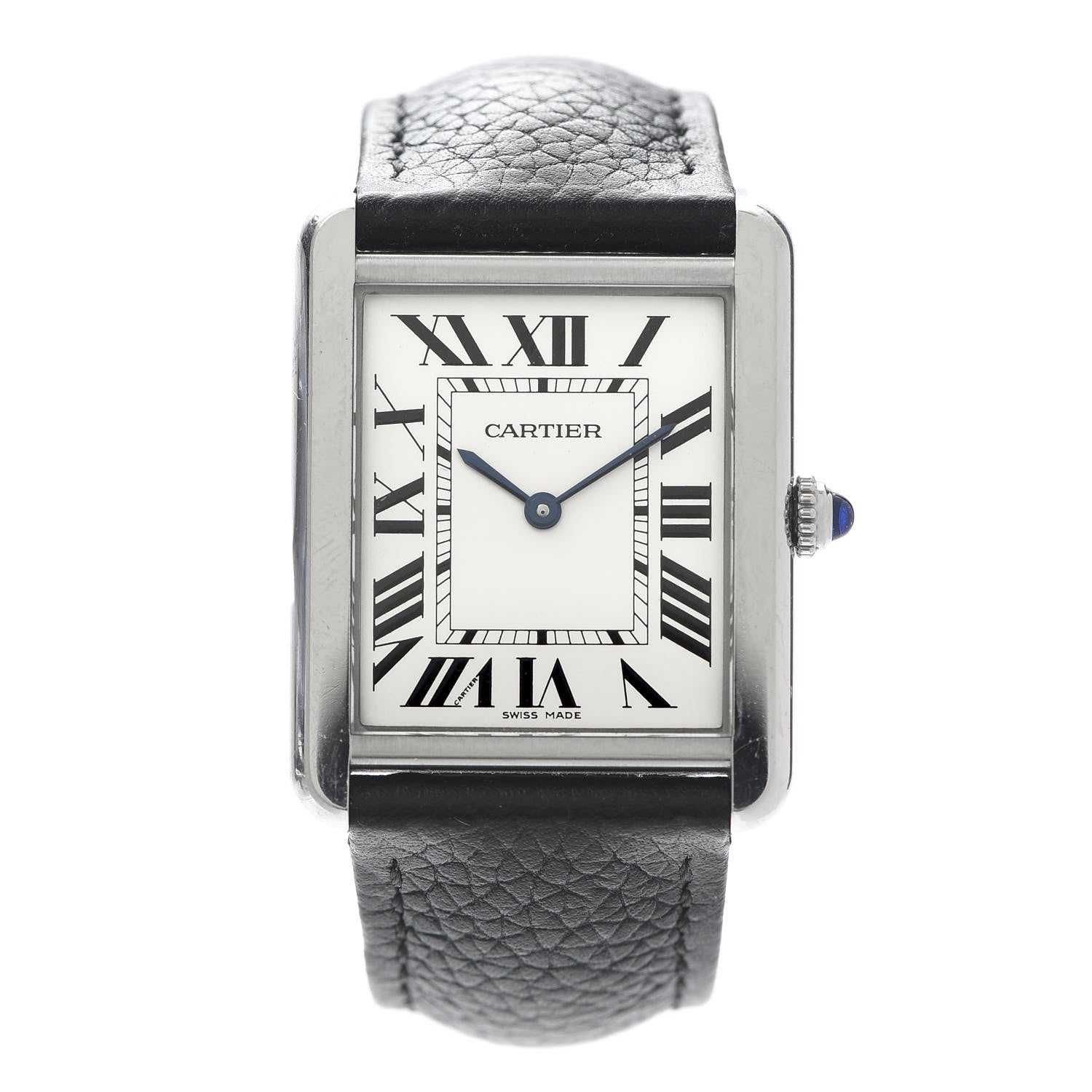 Cartier Stainless Steel Calfskin 27mm Tank Solo Quartz Watch 1 of 7
