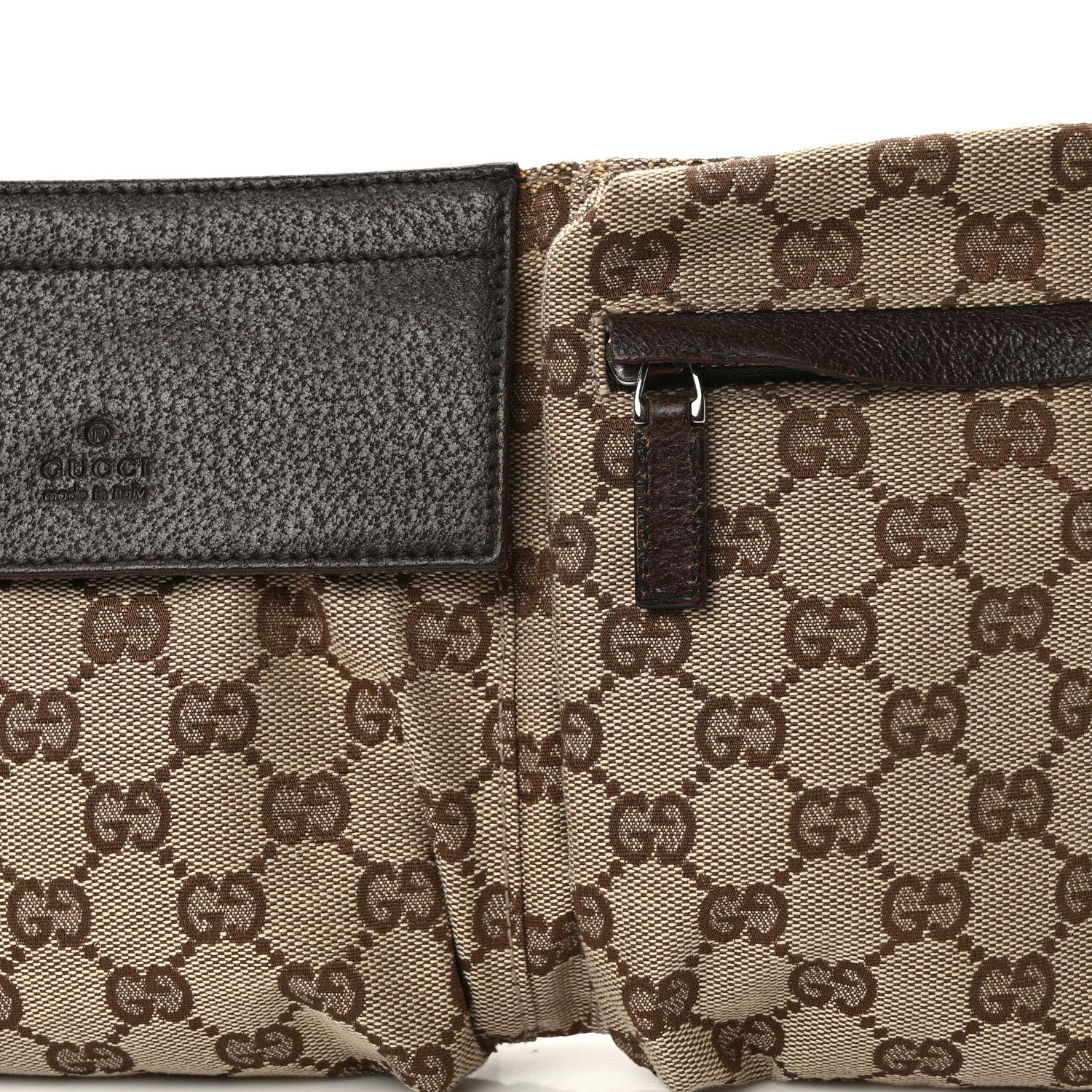 Gucci GG Monogram Double Pocket Belt Bag Dark Brown 8 of 11
